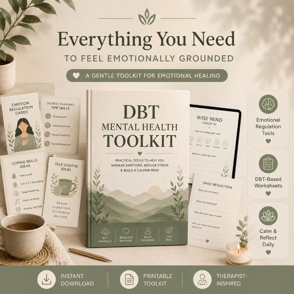 DBT Mental Health Toolkit printable PDF by Serenity Under Five